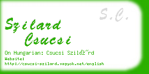 szilard csucsi business card